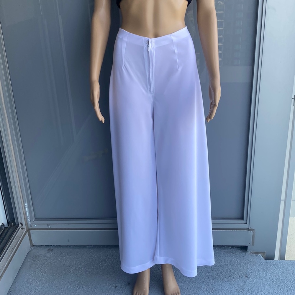 White Vintage Palazzo Pants - Picture 3 of 10